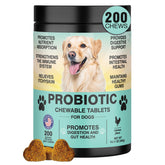 TzzyiC dog probiotics chicken-flavor tablets in bottle provide convenient gut support.