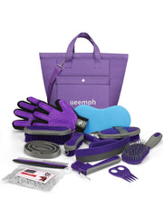 Ueemph horse grooming kit overview shows a complete 12-piece set for organized grooming