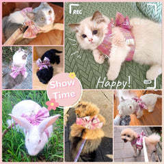 UETZLTB pink dog harness uses breathable mesh fabric for comfort.