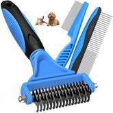UGNEL 3PCS Pet Grooming Kit blue set shown for home grooming