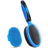 UGNEL double-sided dog grooming brush for efficient deshedding and gentle massage.