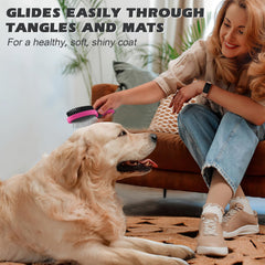 UGNEL nylon brush adding shine to coat after detangling