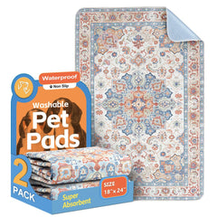 ULIGOTA washable pee pads with flat-layers show four-layer leakproof protection for clean floors.