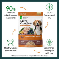 ULTIMATE PET NUTRITION Nutra Complete turkey kibble closeup reveals texture for appetites