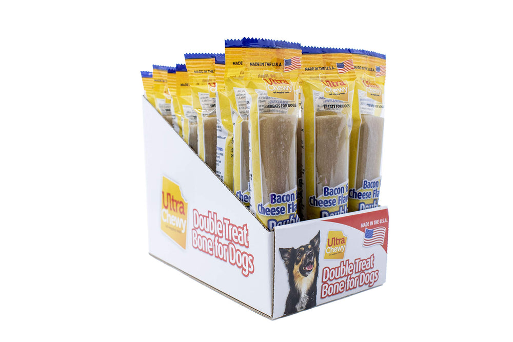 Ultra Chewy Double Treat Bone exterior demonstrates long-lasting durability for aggressive chewers.
