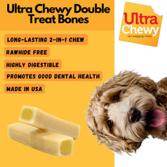 Ultra Chewy Favorites Double Treat Bones center chew showing chewy core for dogs