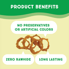 Ultra Chewy turkey tendon rings serving-tips, great for birthdays and daily snacking.