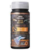 Ultra Fresh Apex guppy food bottle pour shows easy feeding for steady growth