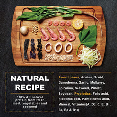 Ultra Fresh Marine Fish Food natural ingredients emphasize protein-rich nutrition