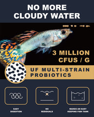 Ultra Fresh Royal Guppy Mignon Pellet dispense action demonstrates easy feeding.