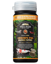 Ultra Fresh Shrimp Food packaging highlights premium ingredients for vibrant color.
