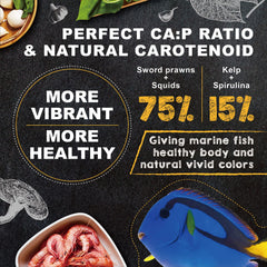 Ultra Fresh Marine Fish Food squid-vegetable-balance supports balanced nutrition for tiny species