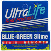 Ultralife Blue Green Slime Remover bottle pour shows easy dosing for clearer, healthier aquariums.
