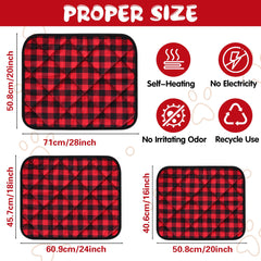 UMMNPR self-warming cat bed plaid detail showing festive design