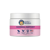 Under the Weather hairball supplement bottle supports hairball comfort for adult cats.