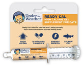 Under The Weather Ready Cal for Cats bottle highlighting high calorie nutrition