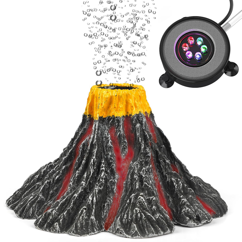 Uniclife aquarium volcano ornament adds realistic landscape focal point