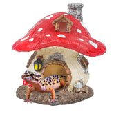 Uniclife Mushroom House front view enhances terrarium aesthetics and habitat realism.