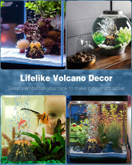 Uniclife resin volcano detail shows lifelike texture for realistic underwater scenery.