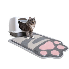 Unicorn Catcher cat litter mat shows a large non-slip surface that traps litter and protects floors