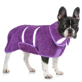 Unicorn Catcher dog bathrobe absorption close-up showing quick-dry performance