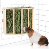 Unicorn Catcher guinea pig hay feeder hanging wooden design keeps hay tidy and accessible.