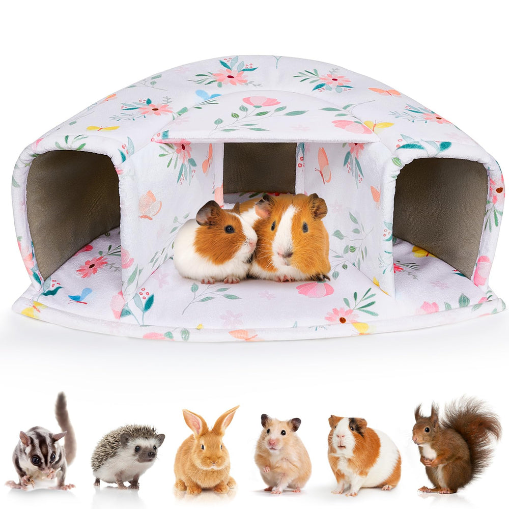 Unicorn Catcher large cozy pet bed and tunnel front view offers warm, inviting space