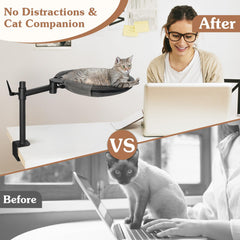 Unidevice Cat Desk Bed nest close-up underscores breathable mesh and sunken cave design.