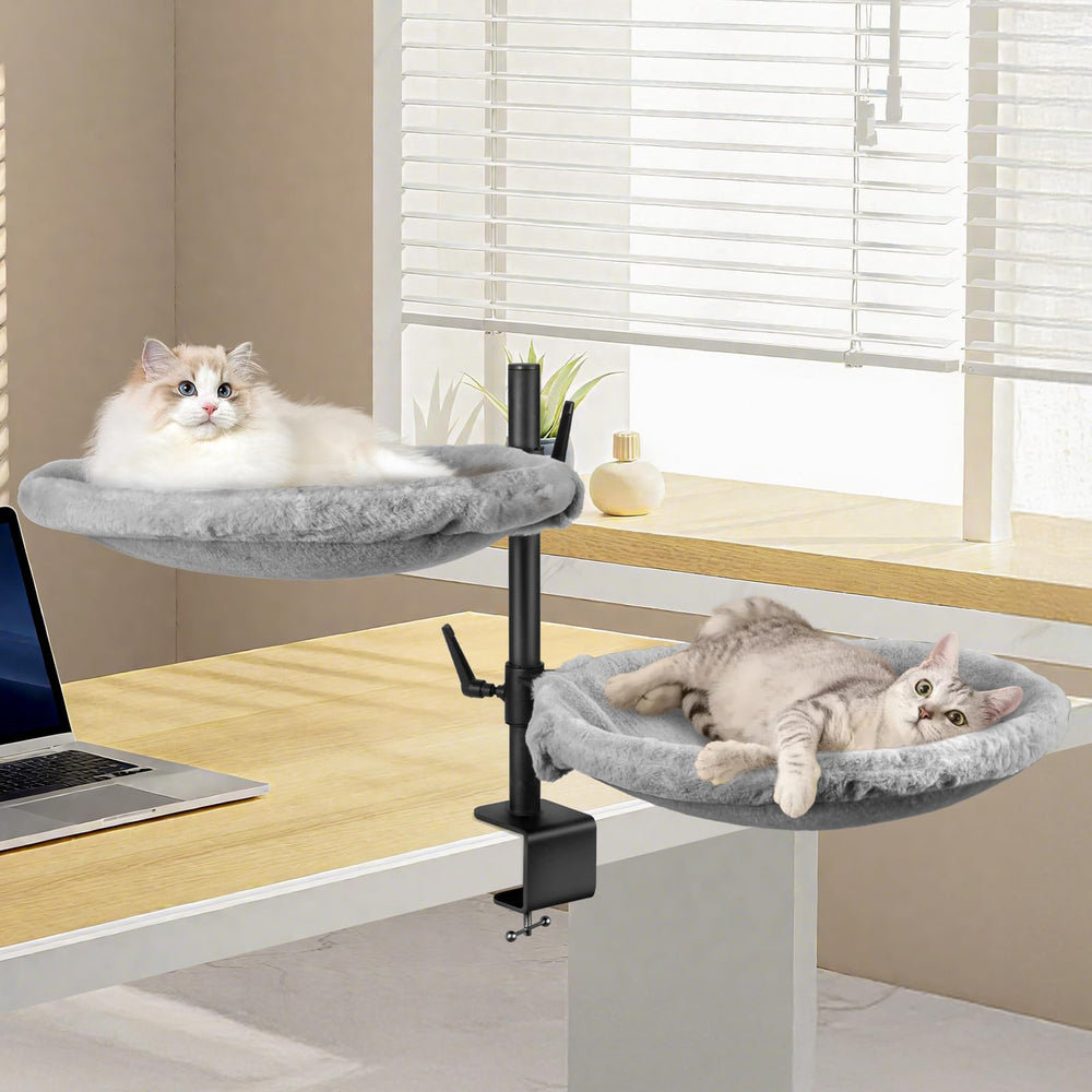 Unidevice Double Cat Desk Bed outer view shows dual snuggle zones for near-work companionship