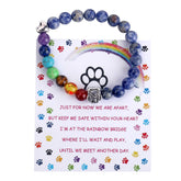 Unijew Rainbow Bridge Bracelet closeup shows 8mm beads for a pet memorial