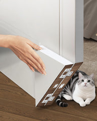Unik Gryte cat door corner demonstrates universal left-right hinge compatibility for flexible installation.