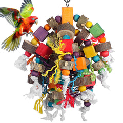 Unimaxlink prickly ash wood parrot toy 15.7-inch supports natural foraging and enrichment for medium to large birds