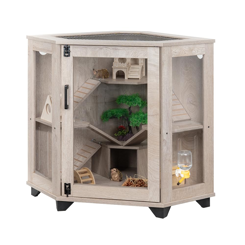 Unipaws chinchilla cage corner design offers space efficiency for compact rooms