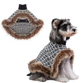 UNIPUP Dog Sweater Cloak back view shows plush warmth for chilly walks.