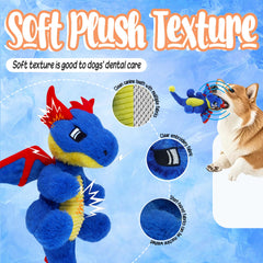 UNIQUBOX Original Blue Dinosaur toy tail and wings with reinforced stitching and durability
