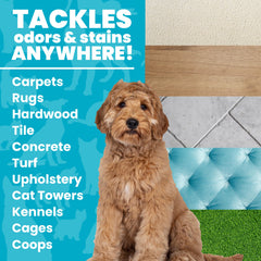 USA-made Unique label highlights a pet-safe formula free from harsh chemicals.