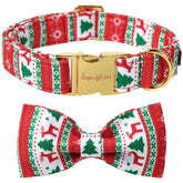 Unique Style Paws Christmas Day dog collar with bow on dog highlights festive holiday look