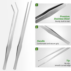 Unlumm straight-tips tweezers offer stable control for precise placement.