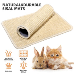 Uotey beige scratch mat for indoor floors and couches.