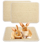 Uotey rabbit scratcher mat beige 2-piece set protects furniture.
