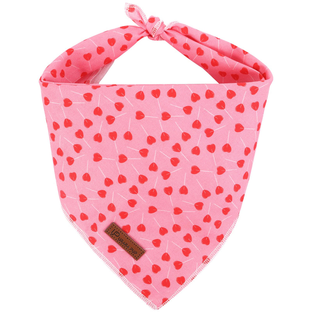 UP URARA PUP valentines bandana triangle folded - soft cotton comfort for dogs
