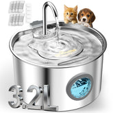 UPAWPIA 3.2L cat water fountain with stainless steel for durable hydration