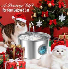 UPAWPIA cat water fountain LED level window helps quick refills