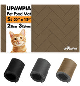 UPAWPIA pet food mat absorbent 12x20 top view reduces spills and keeps floors dry.