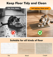 UPAWPIA pet food mat anti-slip-base closeup highlights secure placement.
