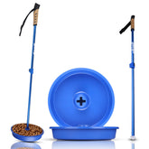 UpBowl Kit pole extended for tall reach and easy pet feeding