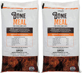 UPCO bone meal two-bags packaging showing two 1lb bags of USA-made supplement for balanced calcium and phosphorus.