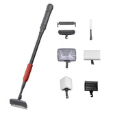 UPETTOOLS Aquarium Clean Tool 6-in-1 assembly shows all components for efficient tank maintenance.
