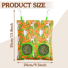 UPINS two-hole hay feeder keeps hay tidy and accessible in cages.