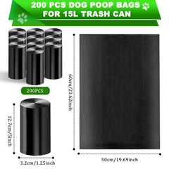 Uppcasir 200 black unscented dog waste bags 20 per roll for easy refills